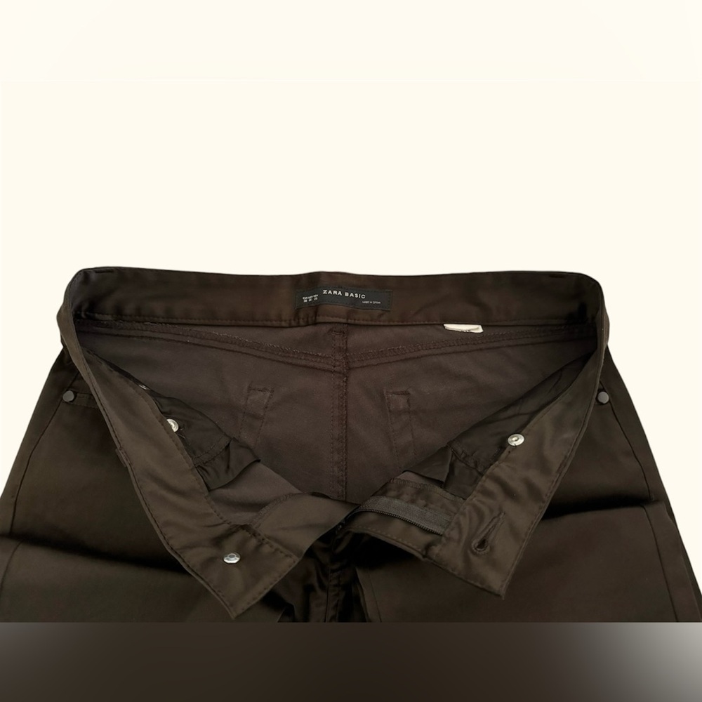 🛍️SALE🛍️ Zara Basic Satin Jeans / Pants / Trousers (Brown) - Picture 14 of 16